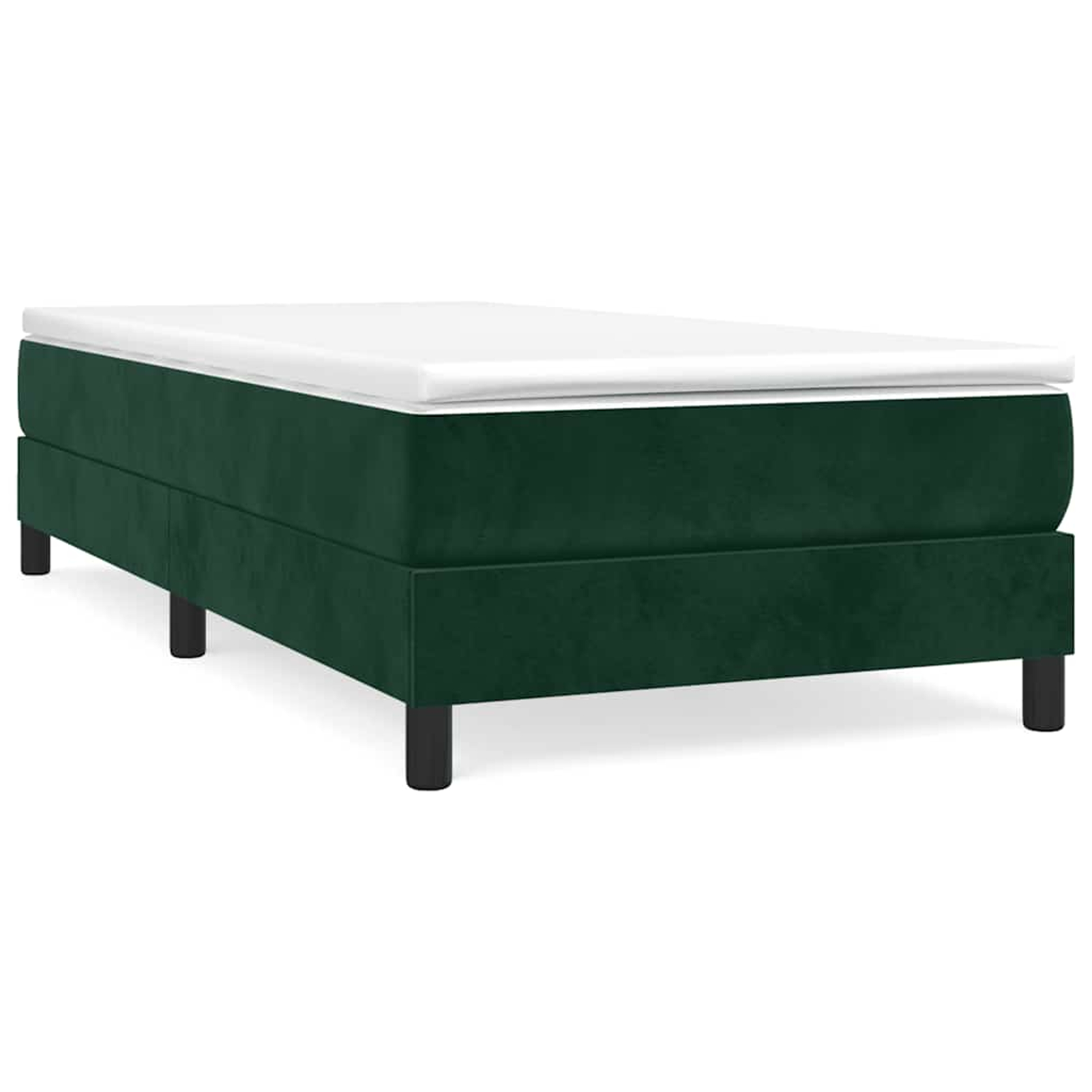 Box Spring Bed Without Mattress | Velvet, Platform Bed Frame, Perfect For Small Spaces, Metal, Contemporary Style, Assembled