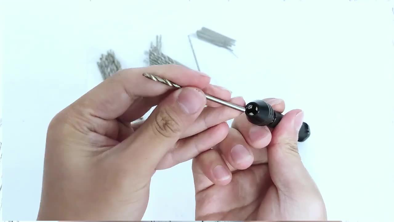 Semi-Automatic Mini Micro Hand Drill Aluminum Spiral Hand Manual Push Chuck  0.2-3.0mm Twist Drill Bits Manual Hole Punch Tools
