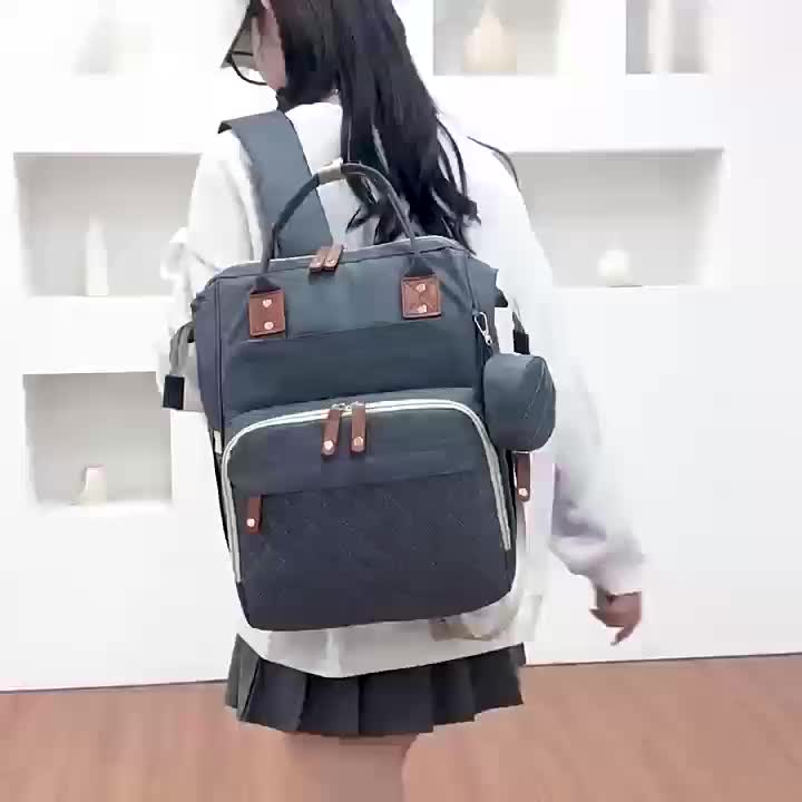 Mochila Acolchada de Gran Capacidad para Pañales; Bolso Versátil para Padres de Viaje; Bolso Ligero y Portátil con Múltiples Compartimentos, Bolsillos para Snacks y Chupetes para Madres - Imagen 14
