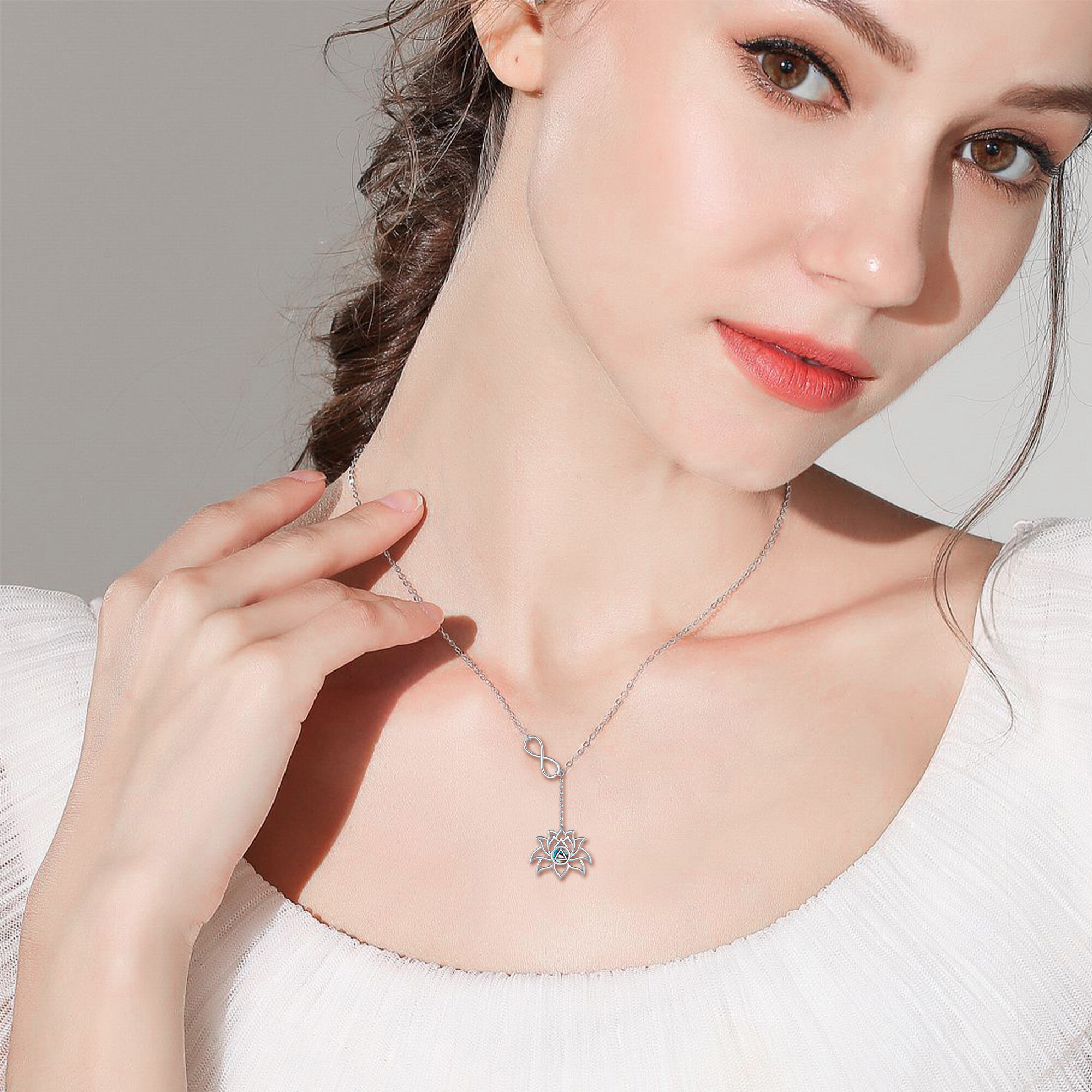 925 Sterling Silver Lotus Necklace with Abalone Shell — Meaningful Gift