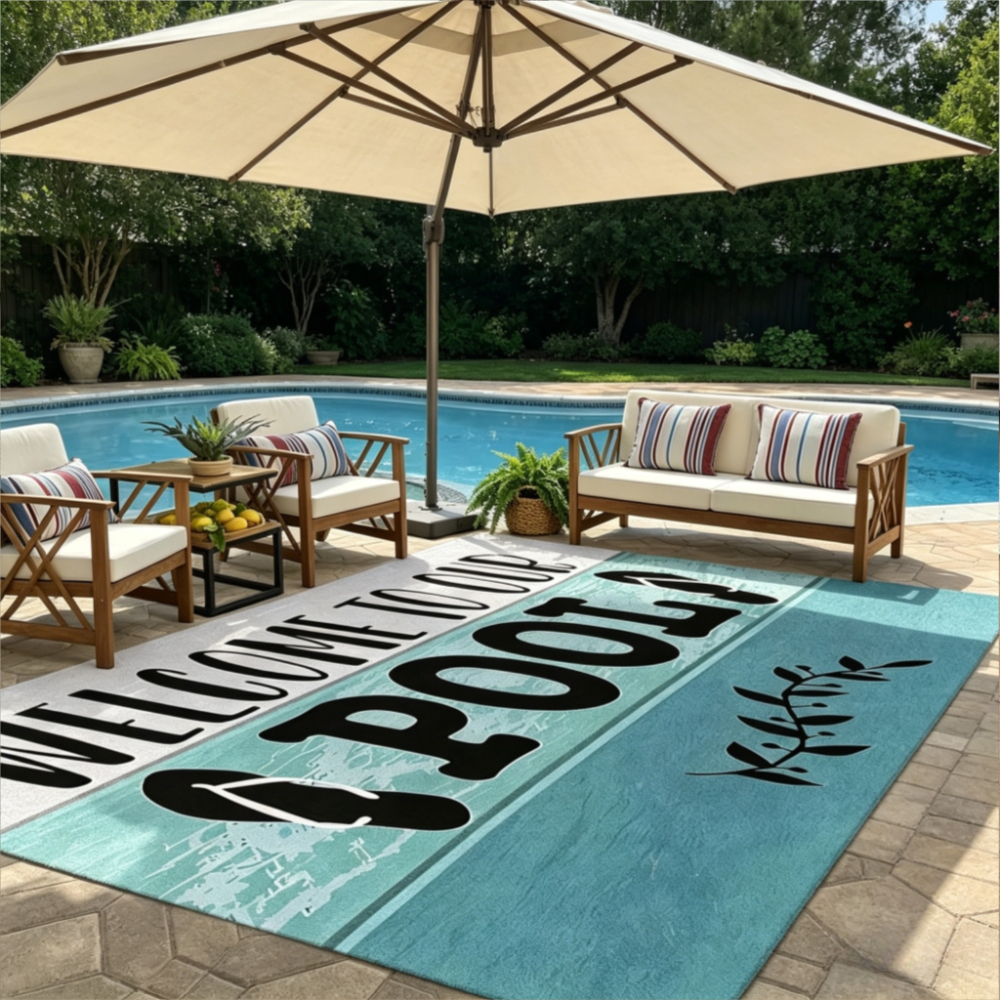 Temu – TEMU Welcome To The Pool Area Rugs. Velour Mat Area Rugs Products Rug Under Bed Washable Rugs Outdoor Carpet Home Decor Machine Washable Large Rugs
