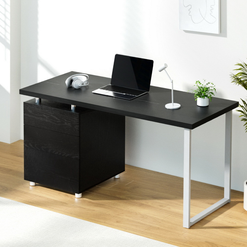 Artiss Black Computer Desk with Drawer - 140cm