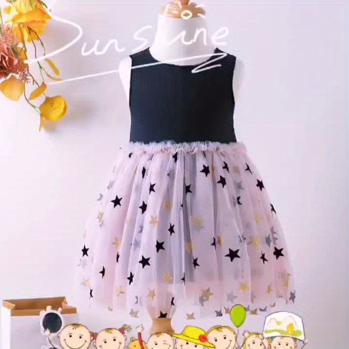 New Baby Girl Sleeveless Dress Stylish Sweet Star Temu