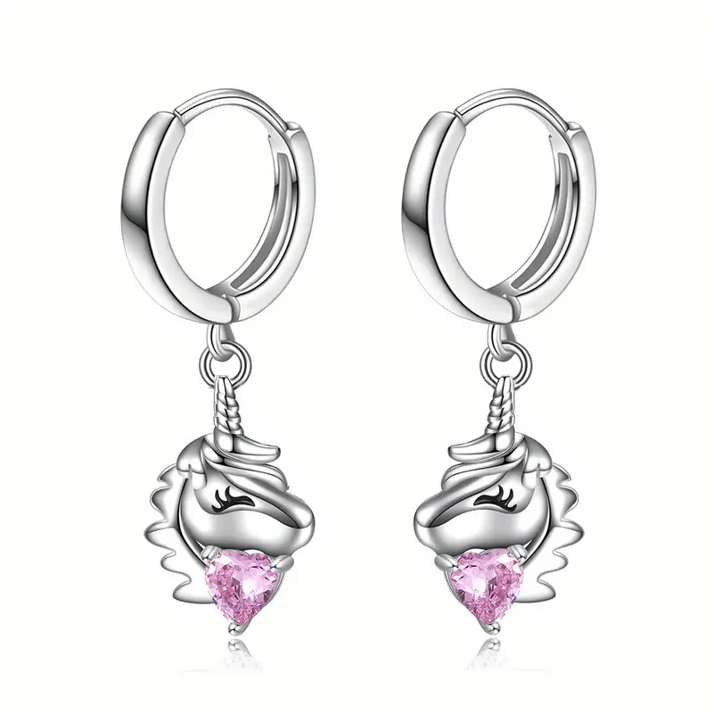 925 sterling silvery unicorns drop earrings unicorn earrings womens cute animal jewelry Product details 3