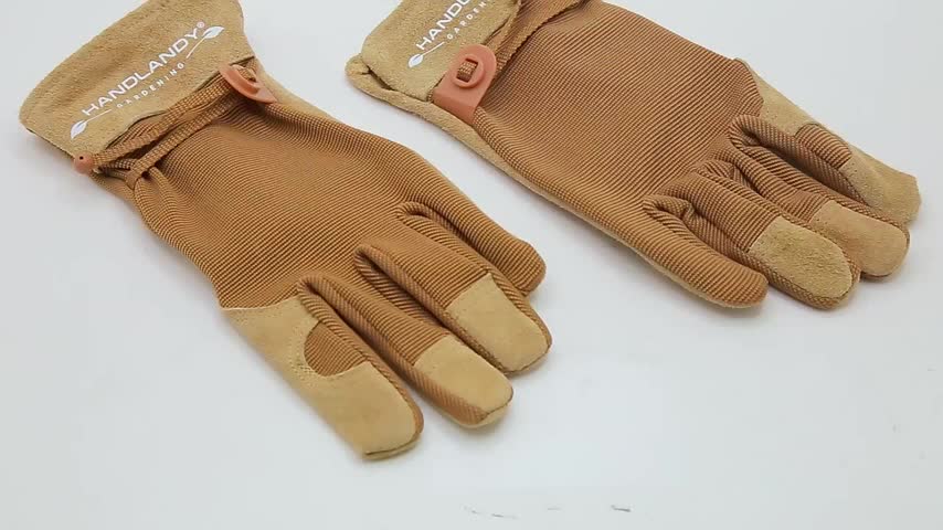 Vgo 1 par de guantes de jardinería para mujer, guantes de trabajo de  cuero sintético suave, protección contra golpes (talla S, azul, SL7476)
