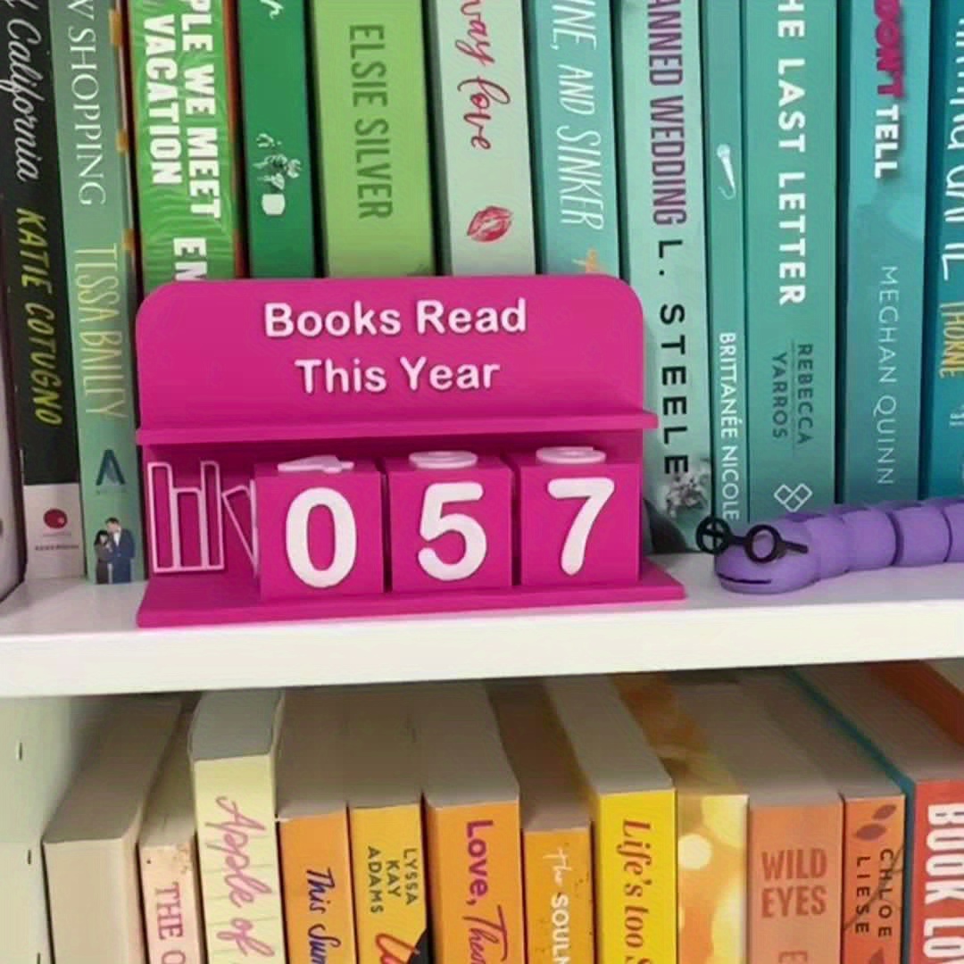 Compteur De Livres Imprimé 3D - Suivi Des Livres Lus Jusqu'à 999, Décoration Pour Bibliothèque, Cadeau Pour Lecteurs