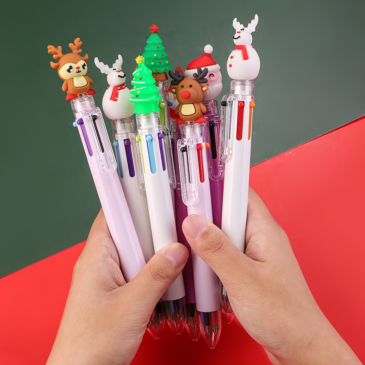 Press Pen 6 color Ballpoint Pen Creative Cute Cartoon Color - Temu