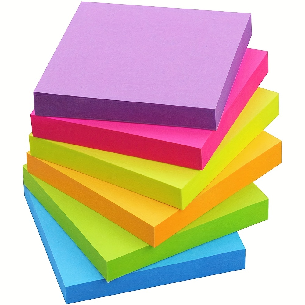 Heart Shape Sticky Notes 6 Color Bright Colorful Sticky Pad 75 Sheets/Pad  Self-S
