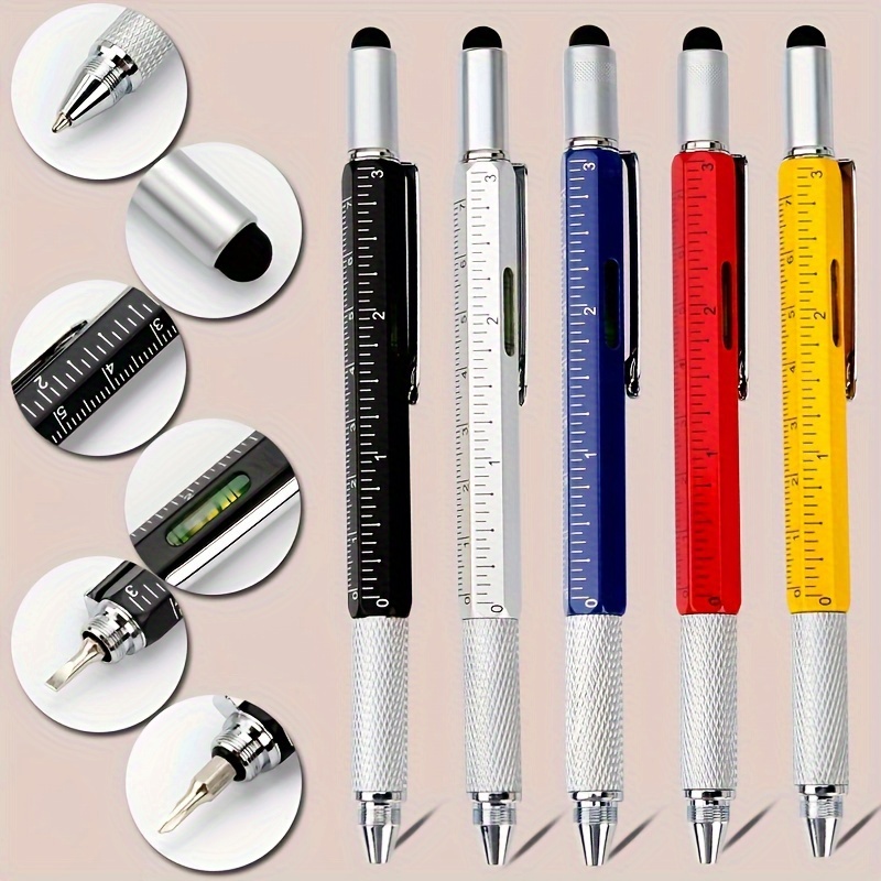 Stylo multifonction 6 en 1 en métal Caneta, stylo à bille tactile