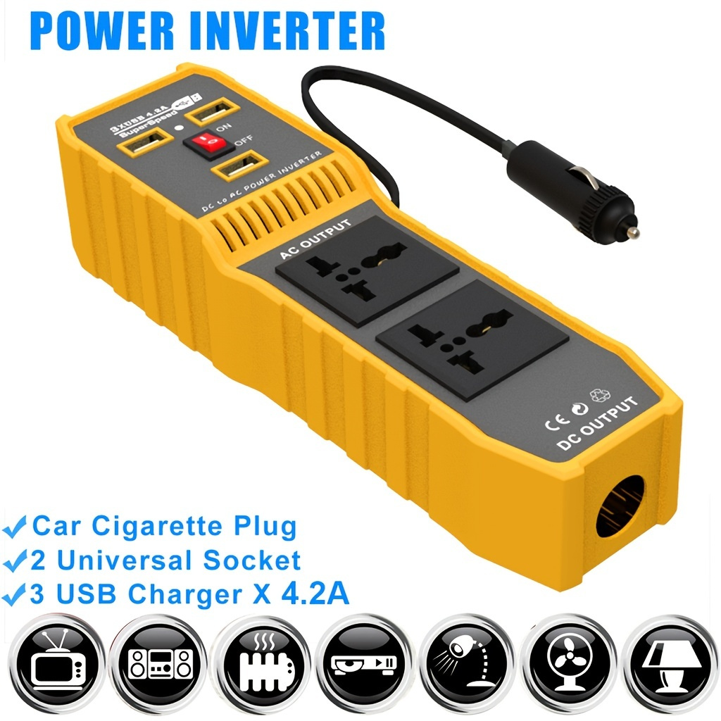 Car Power Inverter 12v To 110v American Standard Socket - Temu