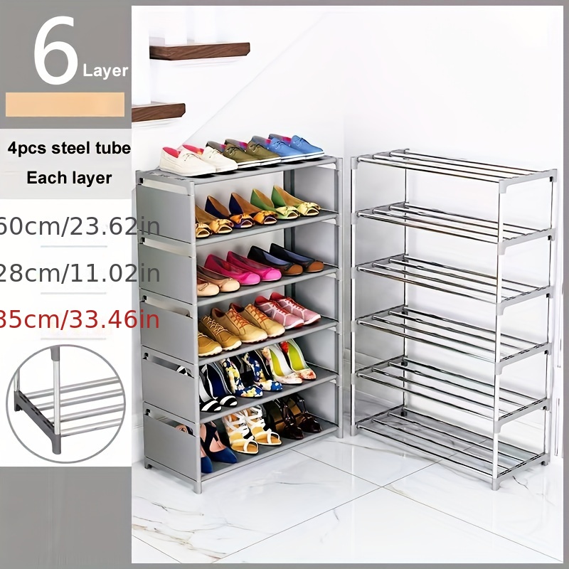 39 Shoes Wide Shelf Simple Trending 6 Tier Stackable Shoe Rack for Garage  Sho