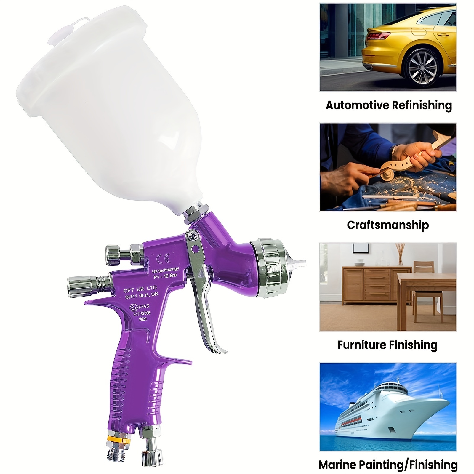 1.4mm/1.7mm/2.0mm Nozzle 600cc Professional LVLP/HVLP Mini Paint Spray Gun  Airbrush For Painting Car Aerograph Pneumatic Gun