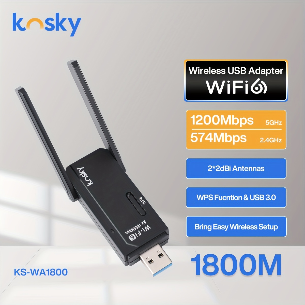 Comprar Adaptador Wifi USB de 1200Mbps y 5Ghz, receptor de red Wi-Fi USB  3,0, antena Wi-Fi de doble banda, módulo Ethernet Dongle Wifi de 2,4G y 5G para  PC y portátil