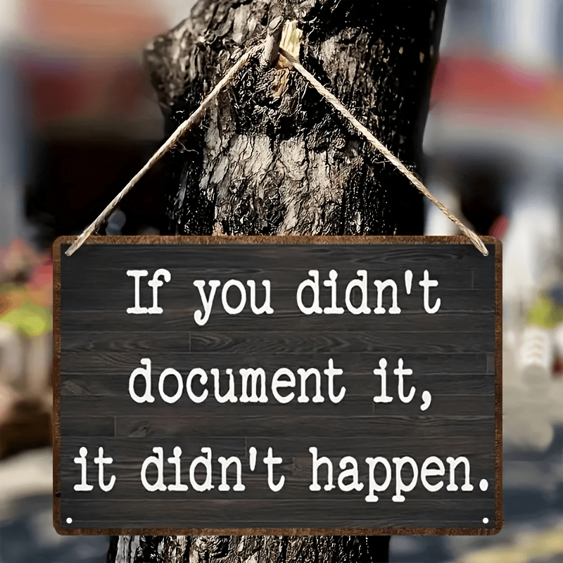 A Vintage Christmas Sign That ' Didn't Document It, It Didn't ' Is Ideal For A Festive Touch To Your Home, Caf&eacute;, Or Kitchen. Made From Sturdy Metal, Perfect For Holiday Decorations