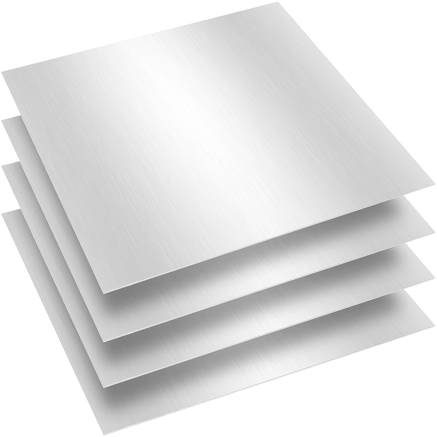3 plaques adhésives aluminium lisse 30 x 30 cm