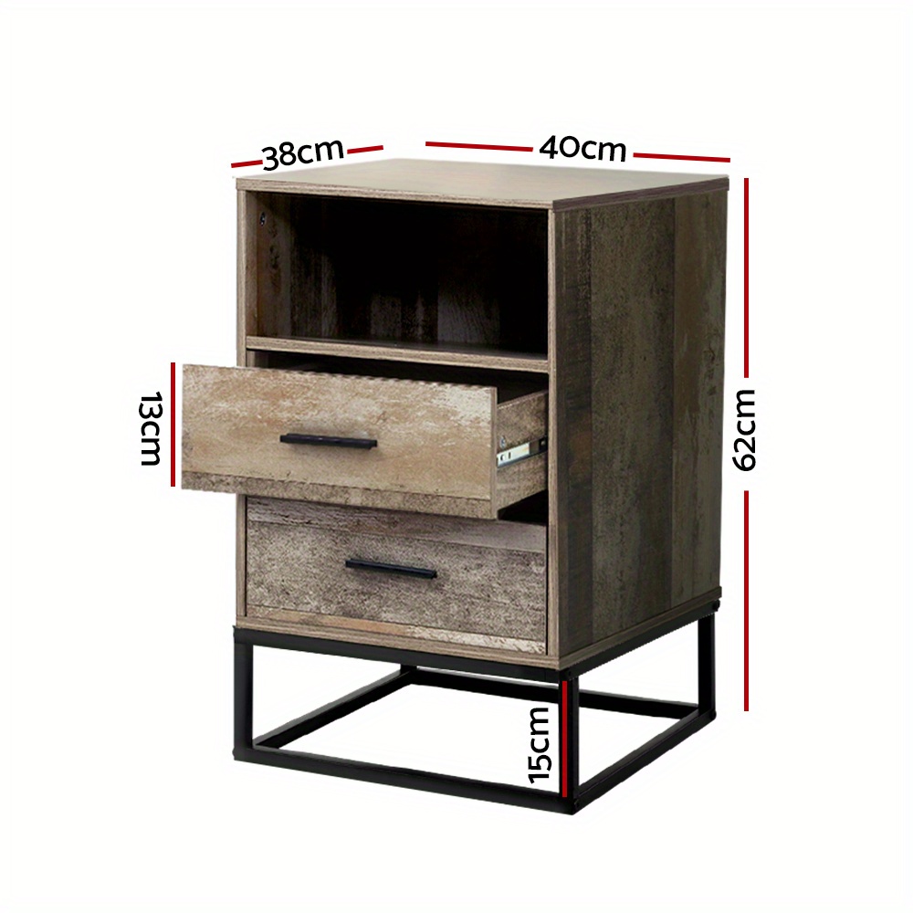 bedside table with 2 drawers and shelf badan Product details 2