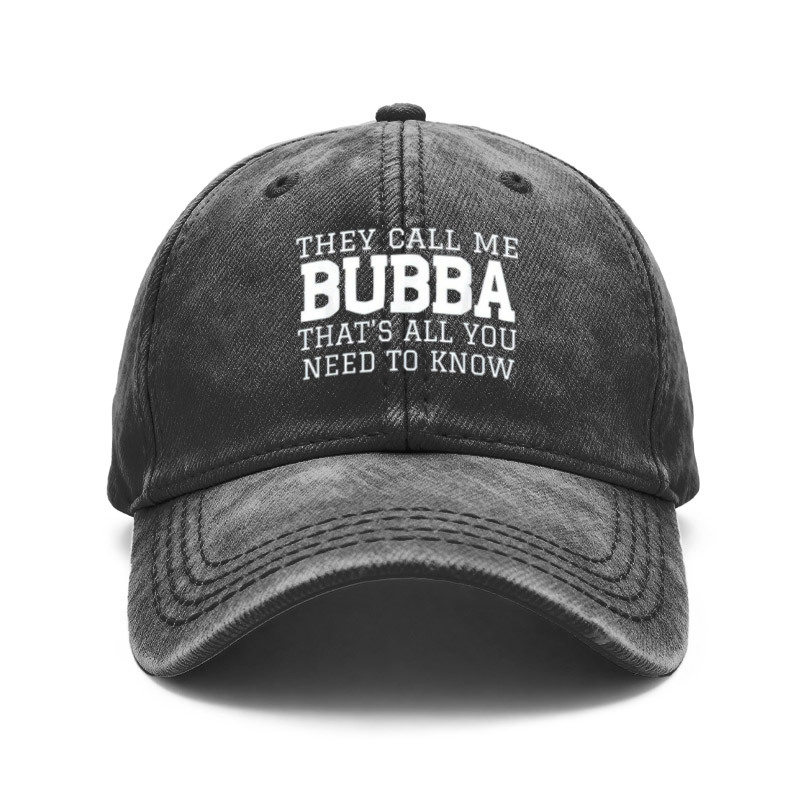 TEMU 1pc 1pcs Bubba Saying Retro Baseball For - Adjustable Dad Hat With Bubba Print, Vintage Washed Unisex Outdoor Casual Suitable For Gifts,, Casual