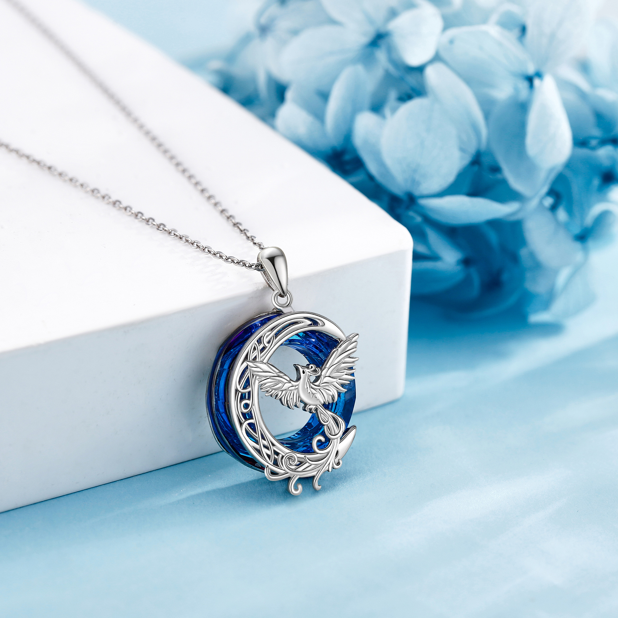 925 Sterling Silver Phoenix Necklace Set, Elegant Gift