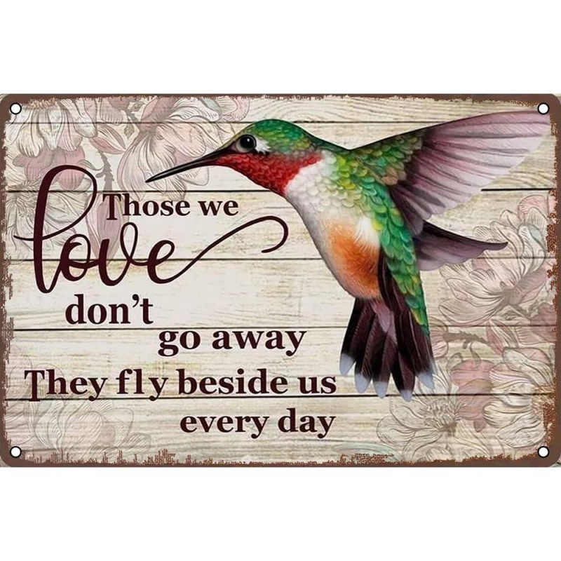 TEMU 2d Flat, [2d Flat] Decorativesign, Plaque, 8 X12 Memorial Hummingbird Metal Wall Sign Dont Sympathy Remembrance Decor Outdoor Art For Home
