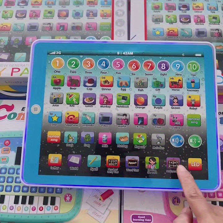 Tableta para niños Tableta para aprender Tableta para niños con  ABCWordSongMusicNumber Juguete interactivo electrónico para niños en edad