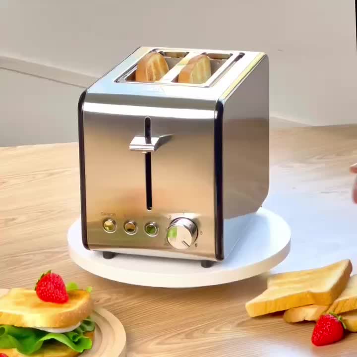Toaster 2 Slice Small Compact Electric Bread Black Tosterster,KOTIAN 6  Toast Settings Cancel Reheat Defrost Functions, Removable Crumb Tray, 800W