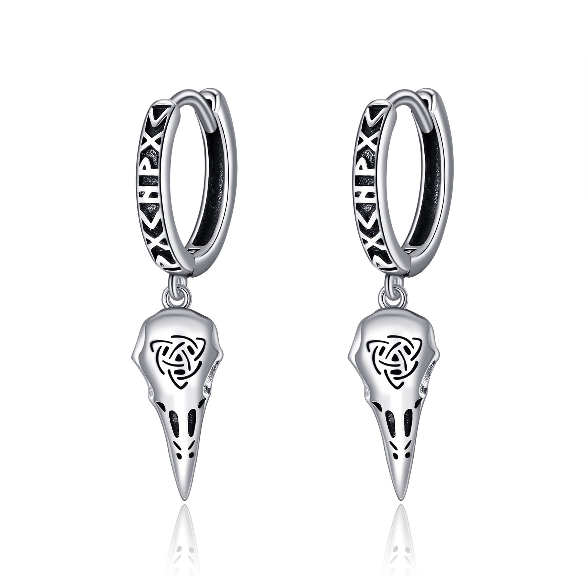 Image of 925 Sterling Silver Viking Men's Earrings For Everyday Men And Women; Birthday Presents; Christmas Gifts; Meaningful Gifts; For