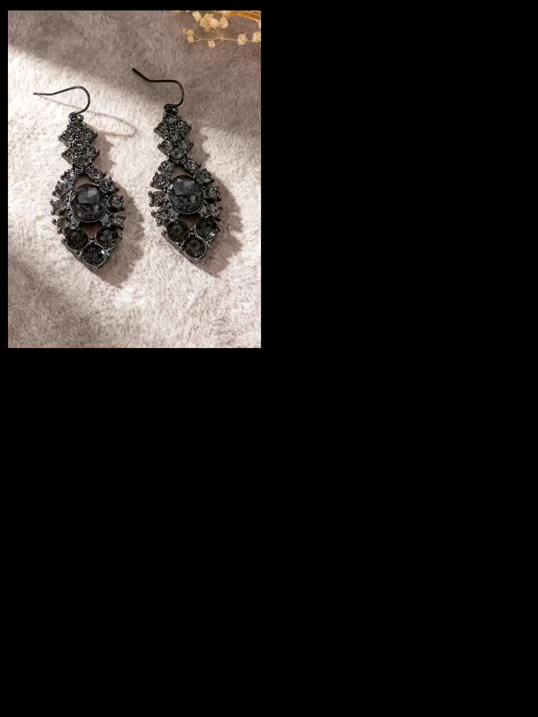 Dramatic Long Drop Earrings with Synthetic Zirconia, Elegant Gift