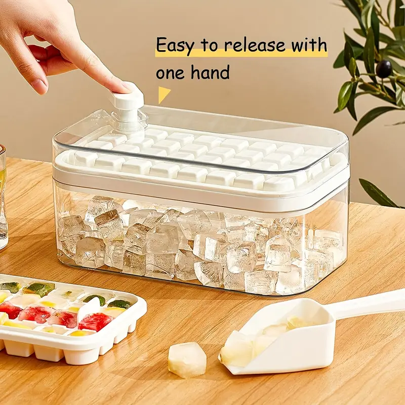 Iced Coffee Container for Fridge Rubber Tray Easy Release Silicone & Flexible 8 Ice Cube Trays with for Freezer Stackable Ice Trays with Covers