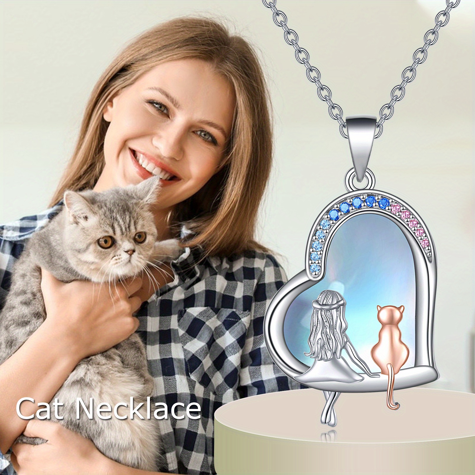925 Sterling Silver Cat Necklace Featuring A Pendant, Perfect Jewelry For Women ( Cat)