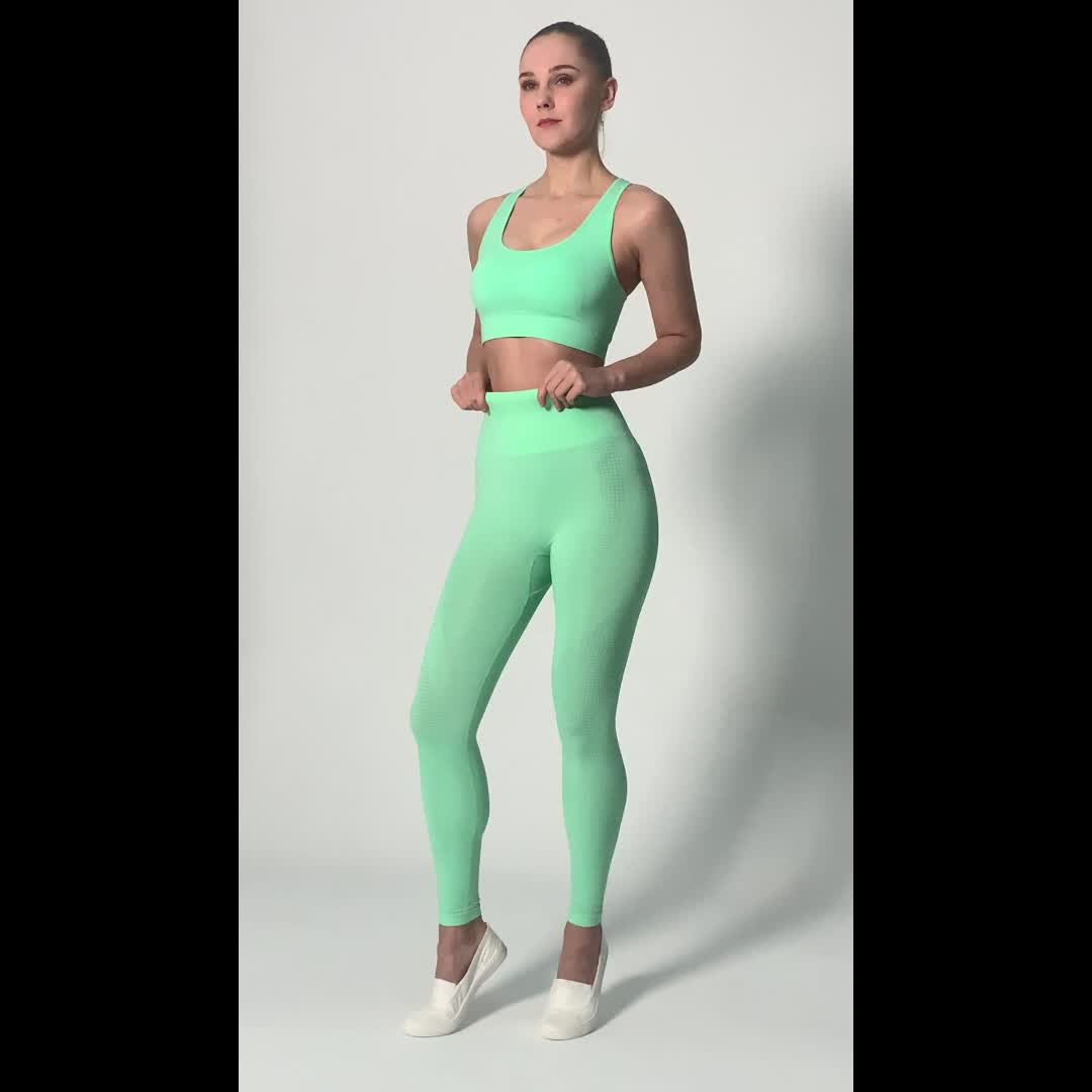 Solid Color Workout Sets Sports Bra Wide Waistband Hip Lift - Temu