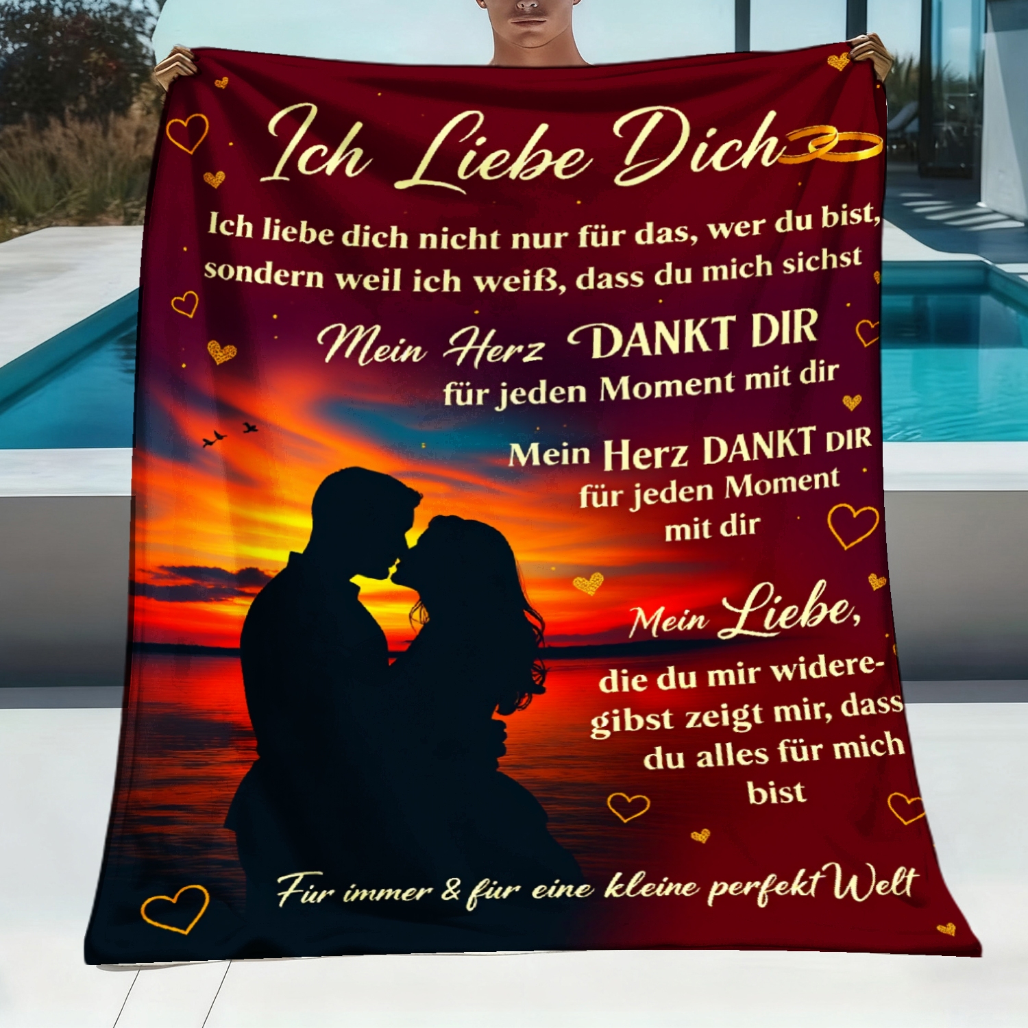 1pcromantic Love Blanket With Message Perfect For Couples Anniversary Or Valentine's Day Gift And For That Special
