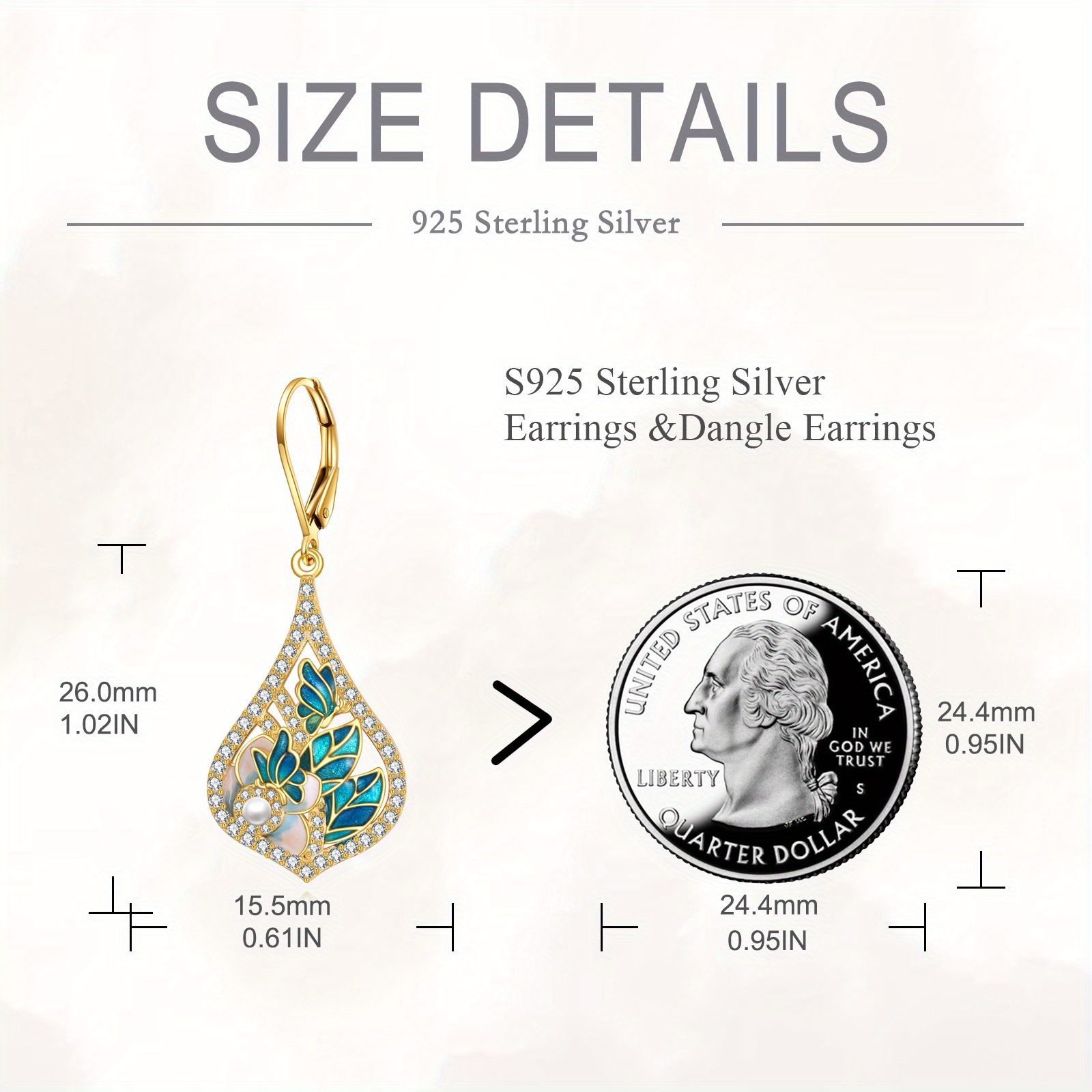 enamel flower earrings 925 sterling silvery   earrings for women   jewelry Product details 5