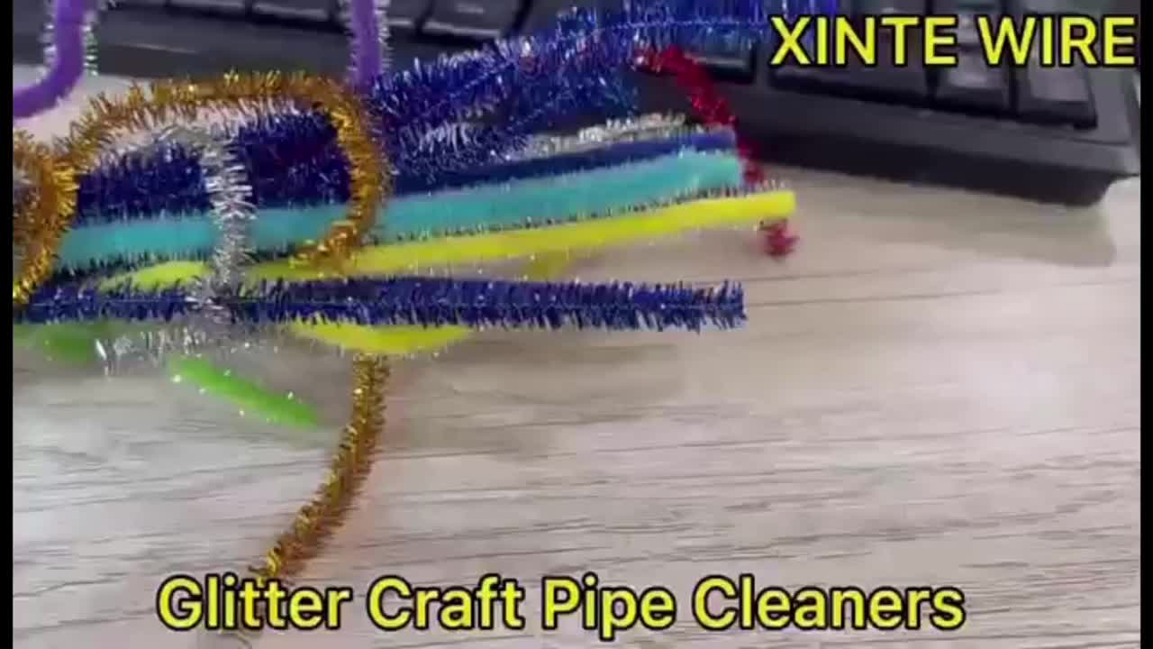 Glitter Sparkle Pipe Cleaners Tinsel Chenille Stems, Pipe Cleaners
