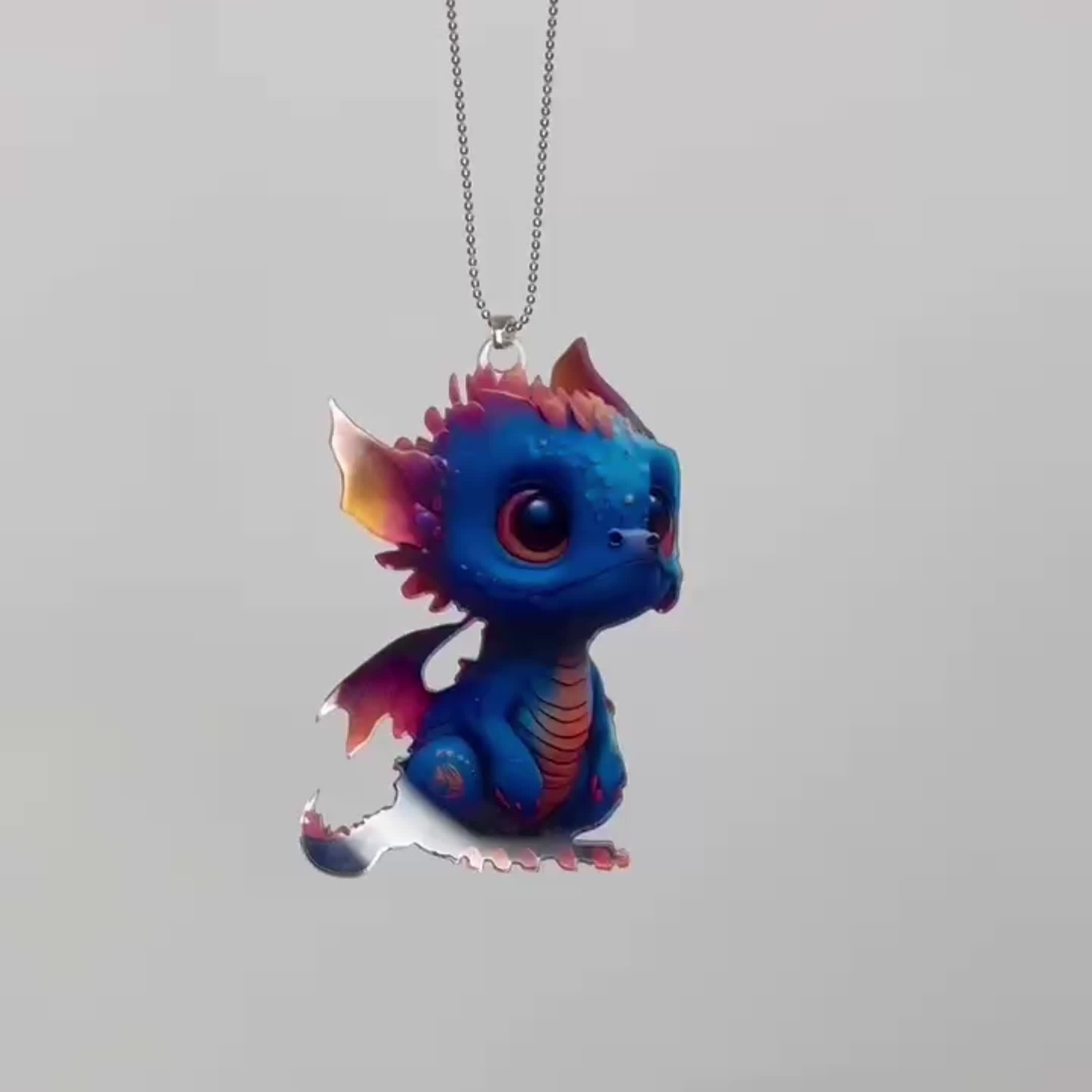 Fire Dinosaur Acrylic Car Pendant Bag Key Chain Accessories