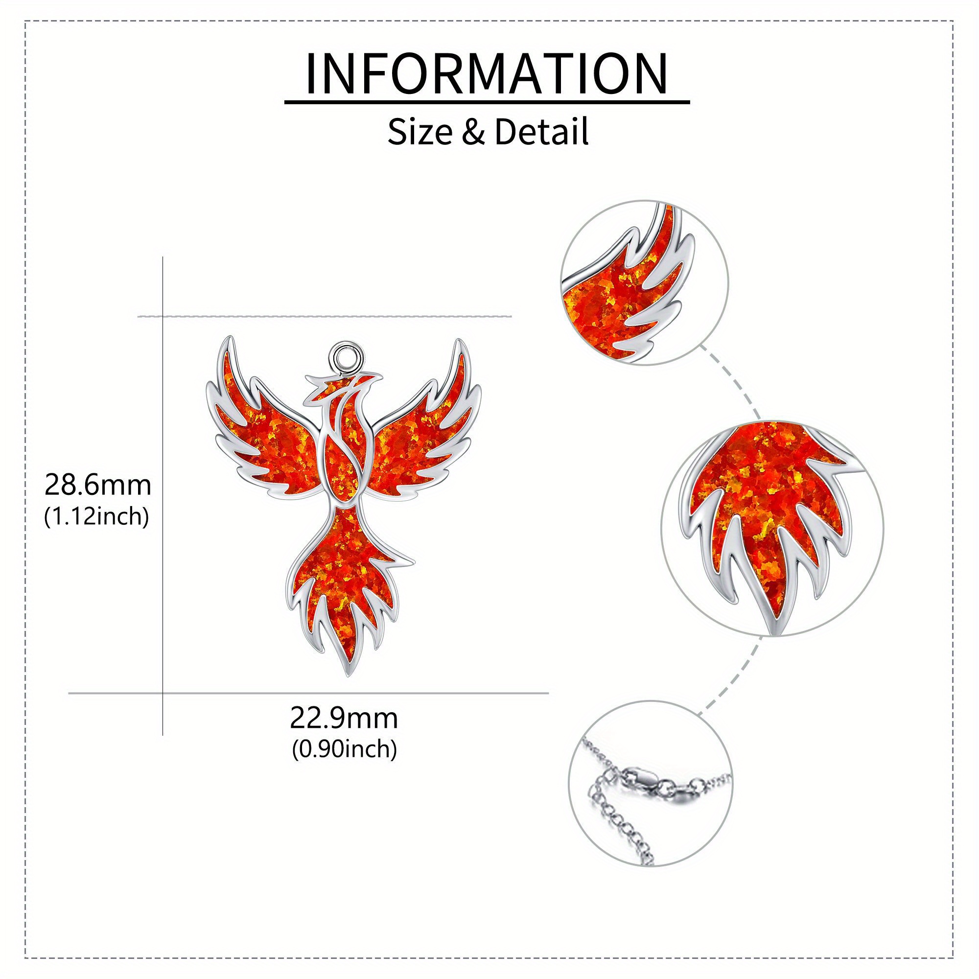 Sterling Silver Phoenix Pendant Necklace for Women