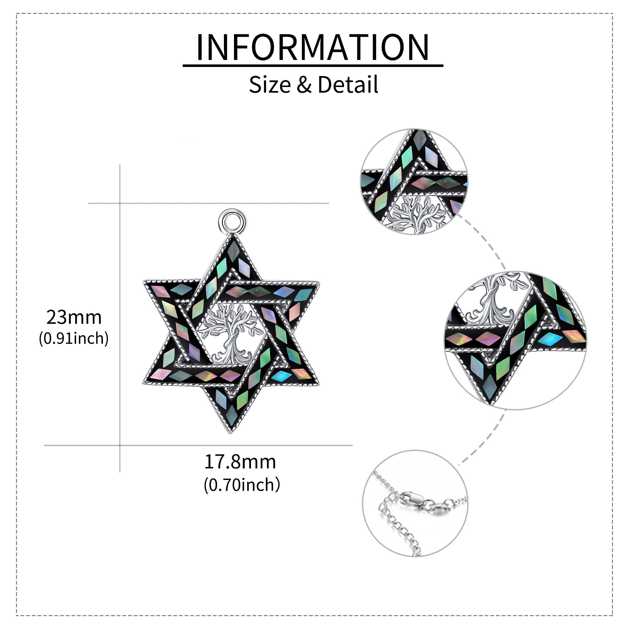 Women's 925 Sterling Silver Abalone Shell Tree of Life Necklace