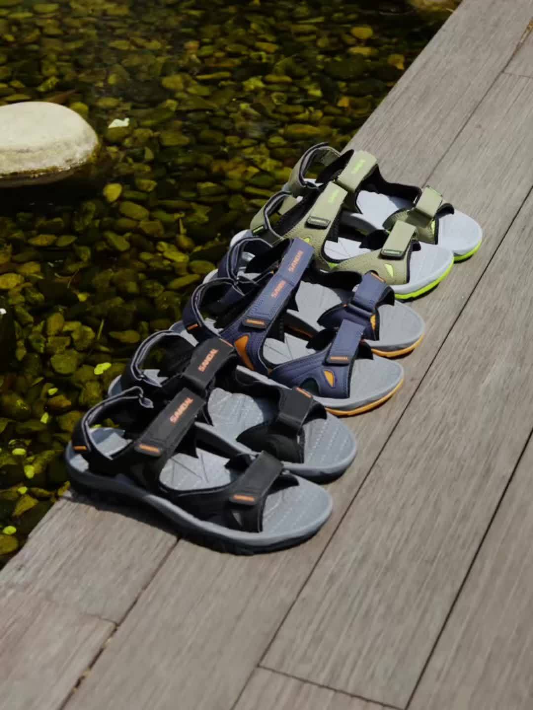 Heren Leren Sandalen met Gesloten Neus en Ademend Ontwerp