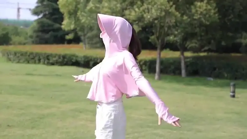 Plain Hooded Long Sleeve Sun Protection Clothing Ice Silk - Temu