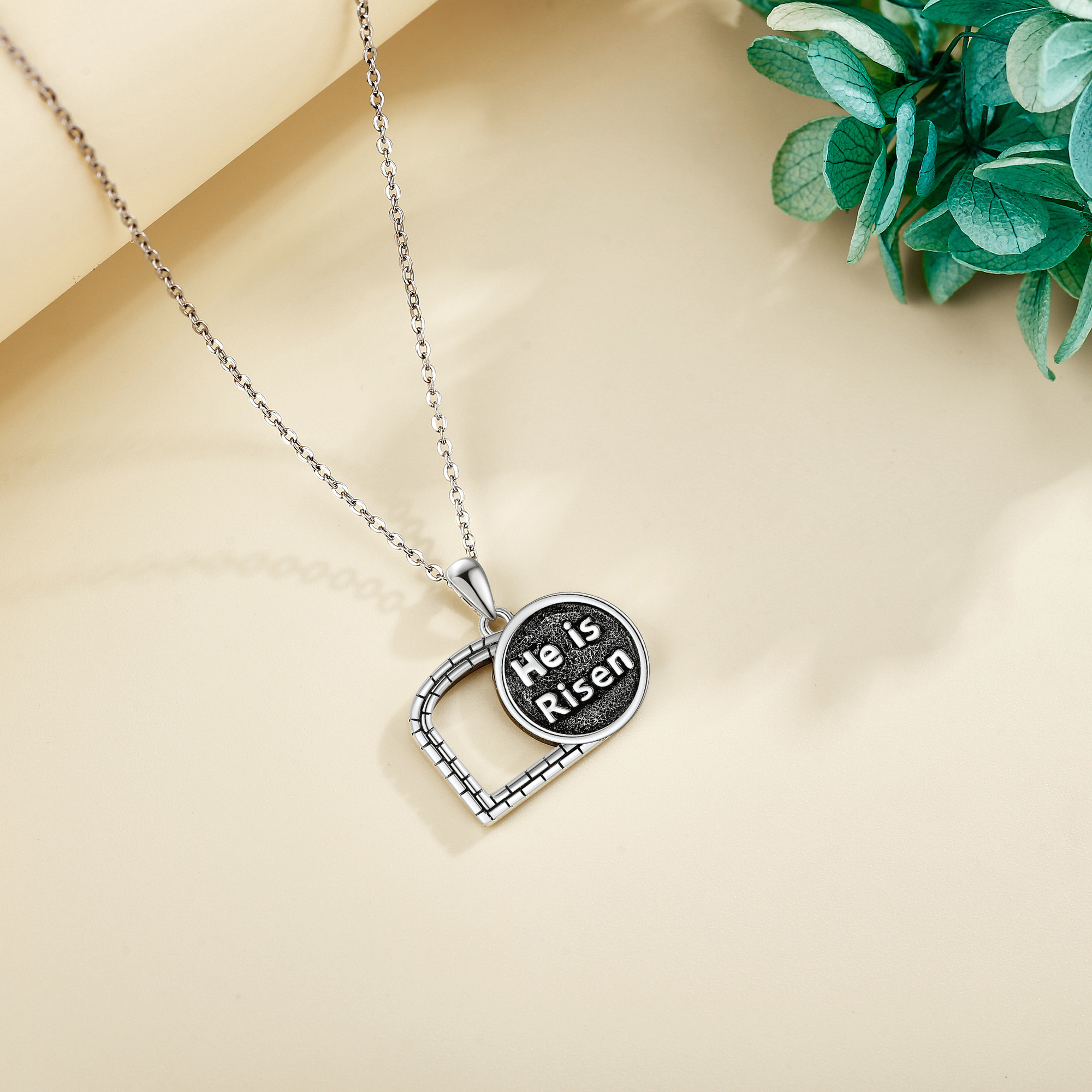 Women's 925 Sterling Silver Empty Tomb Necklace, Christian Gift