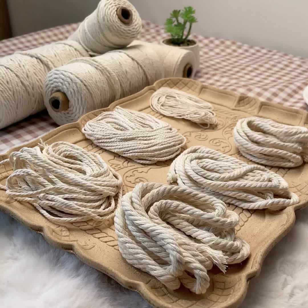 White Twisted Rope Macrame Fabric Cord Twine String For Diy - Temu