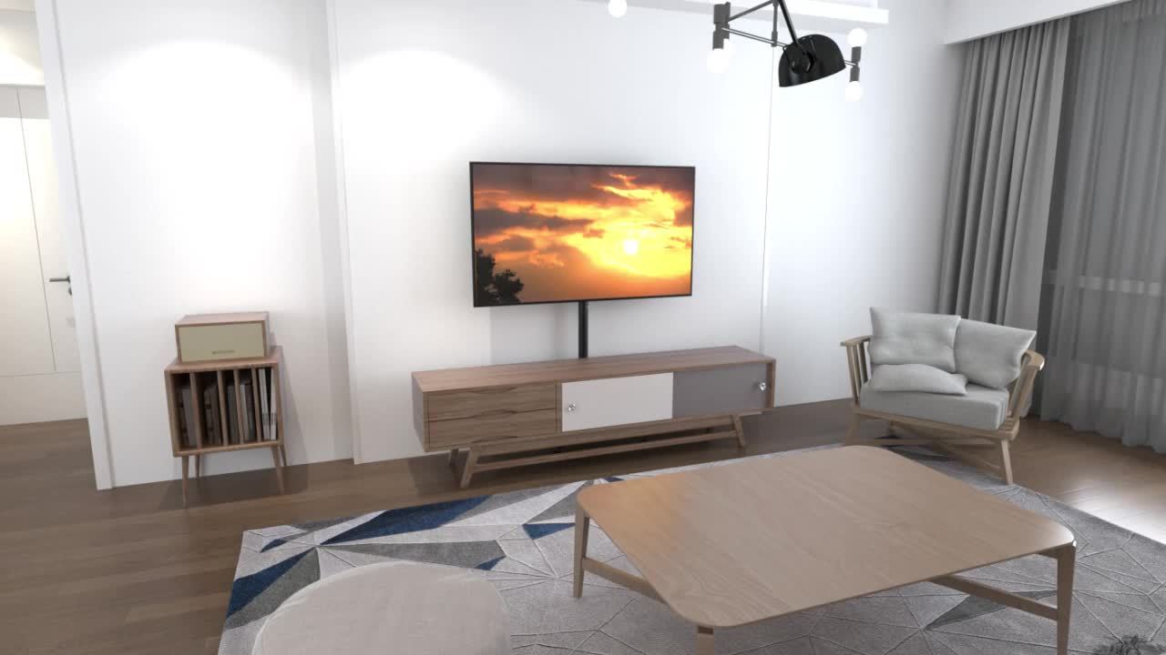 exclusive Universal Mobile TV Cart for 23in-55inch TV with Mute Wheel up to 88lbs 5 exclusive Universal Mobile TV Cart for 23in-55inch TV with Mute Wheel up to 88lbs - Image 5