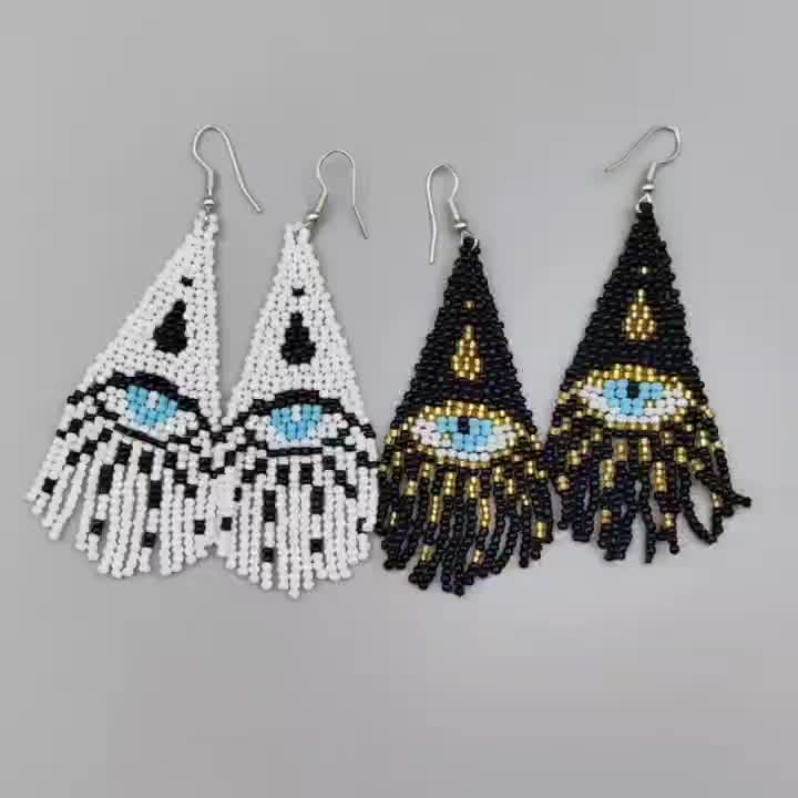 Beaded evil sale eye earrings