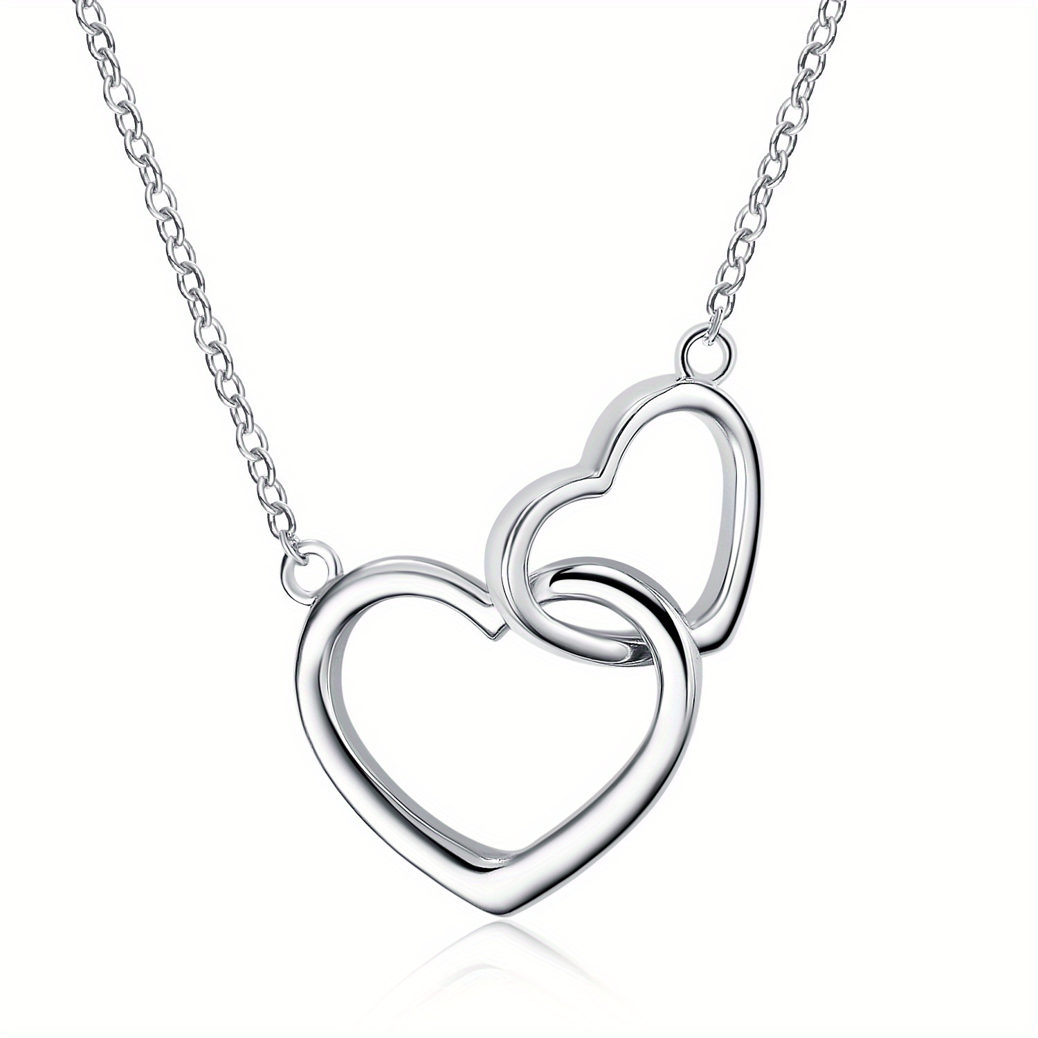 Image of Women's Necklace, 925 Sterling Silvery Pendant Necklace Jewelry For Mother, Wife, Girlfriend, Gift Packaging