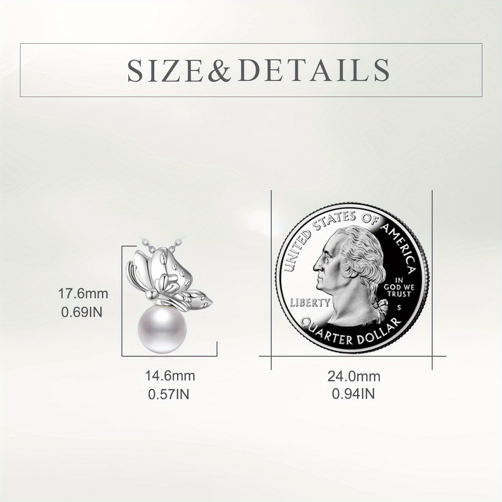 Butterfly Freshwater Pearls Necklace - Sterling Silver Butterfly Jewelry
