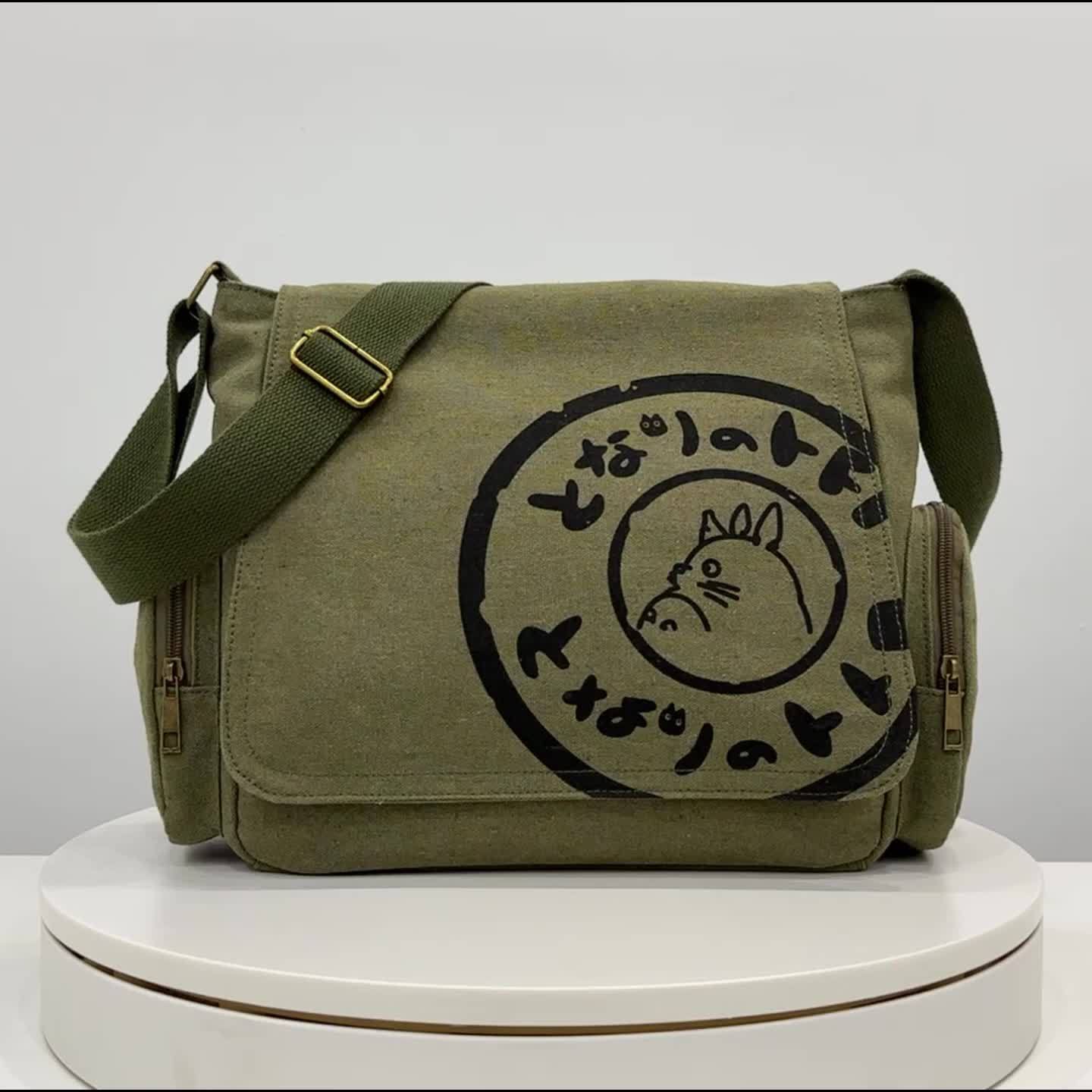 Men's Vintage Shoulder Messenger Bag Canvas Large Capacity - Temu