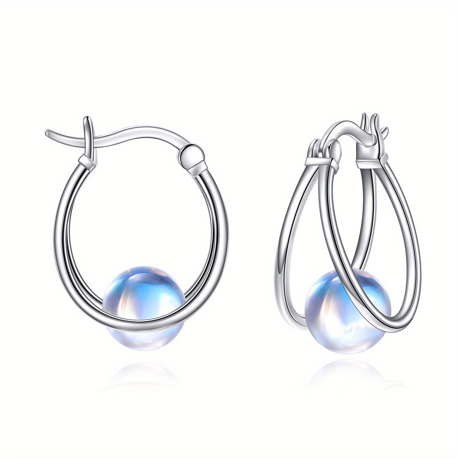 925 sterling silvery   earrings womens double earrings   jewelry gemstone earrings Product details 2