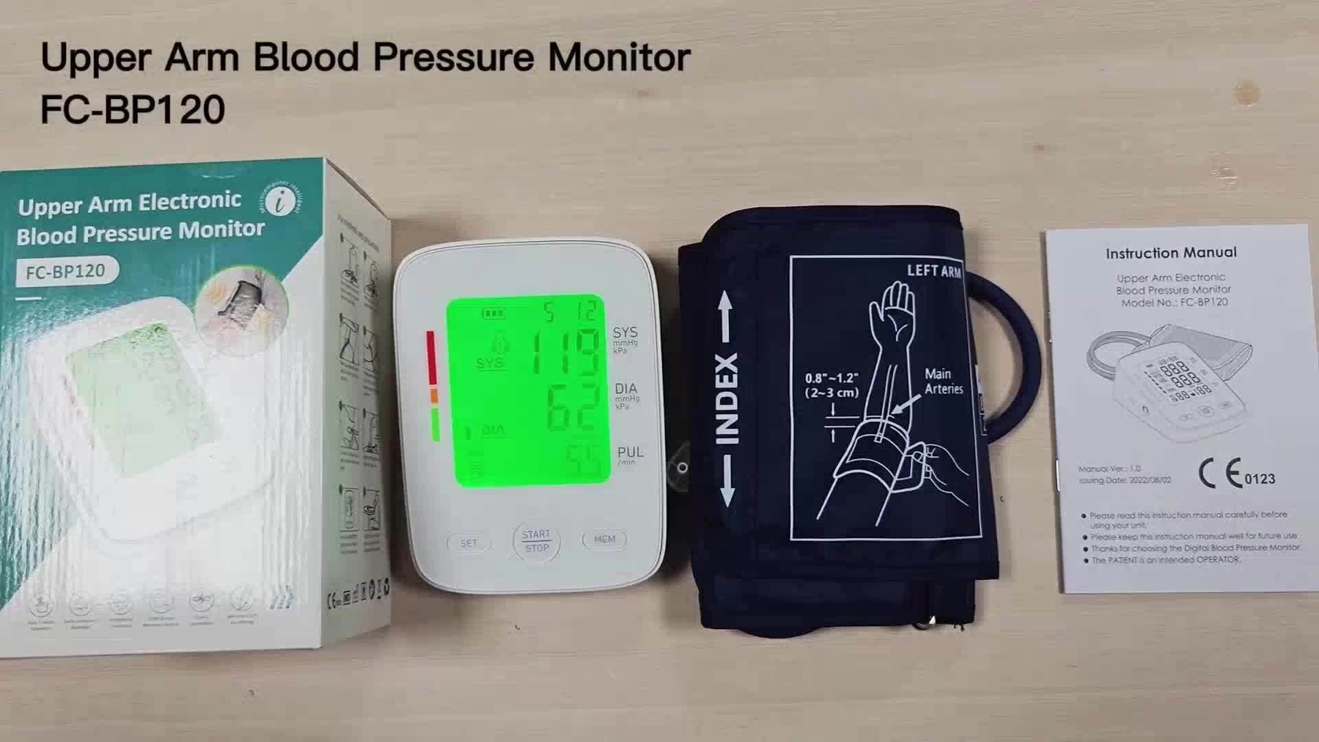 Fully Automatic Upper Arm Blood Pressure Monitor with Adjustable 22–42cm Cuff, Large LCD Display, 2 × 99 Memory, Heart Rate Monitoring, Positioning Guidance (Measuring Pose Reminder), 60‑Second Readings, Battery or USB Powered, Home Use & Elder Care - Image 12