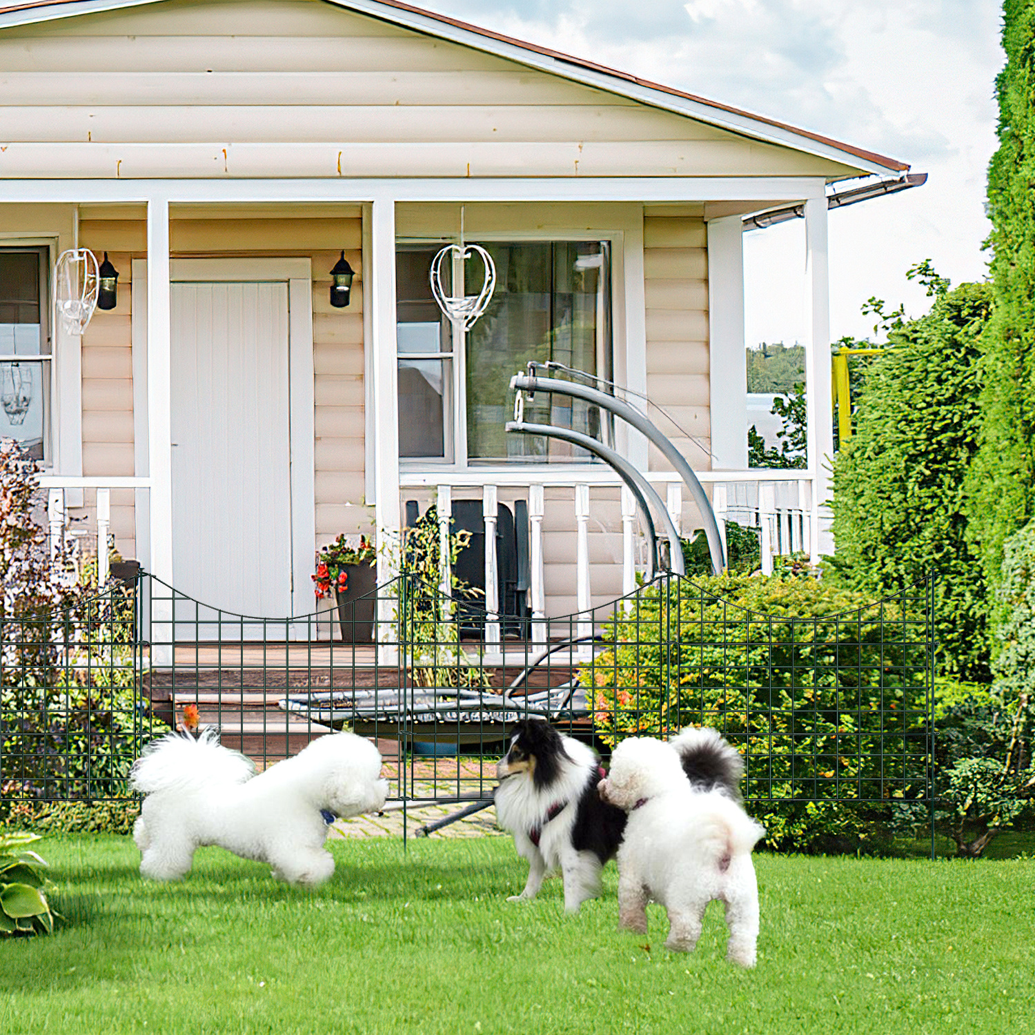 Image of Sonnewelt Pond Fence, Garden Fence With 5pcs , Fence, Pond Fence With 6 Fixed Rails, Pond Hedge, .