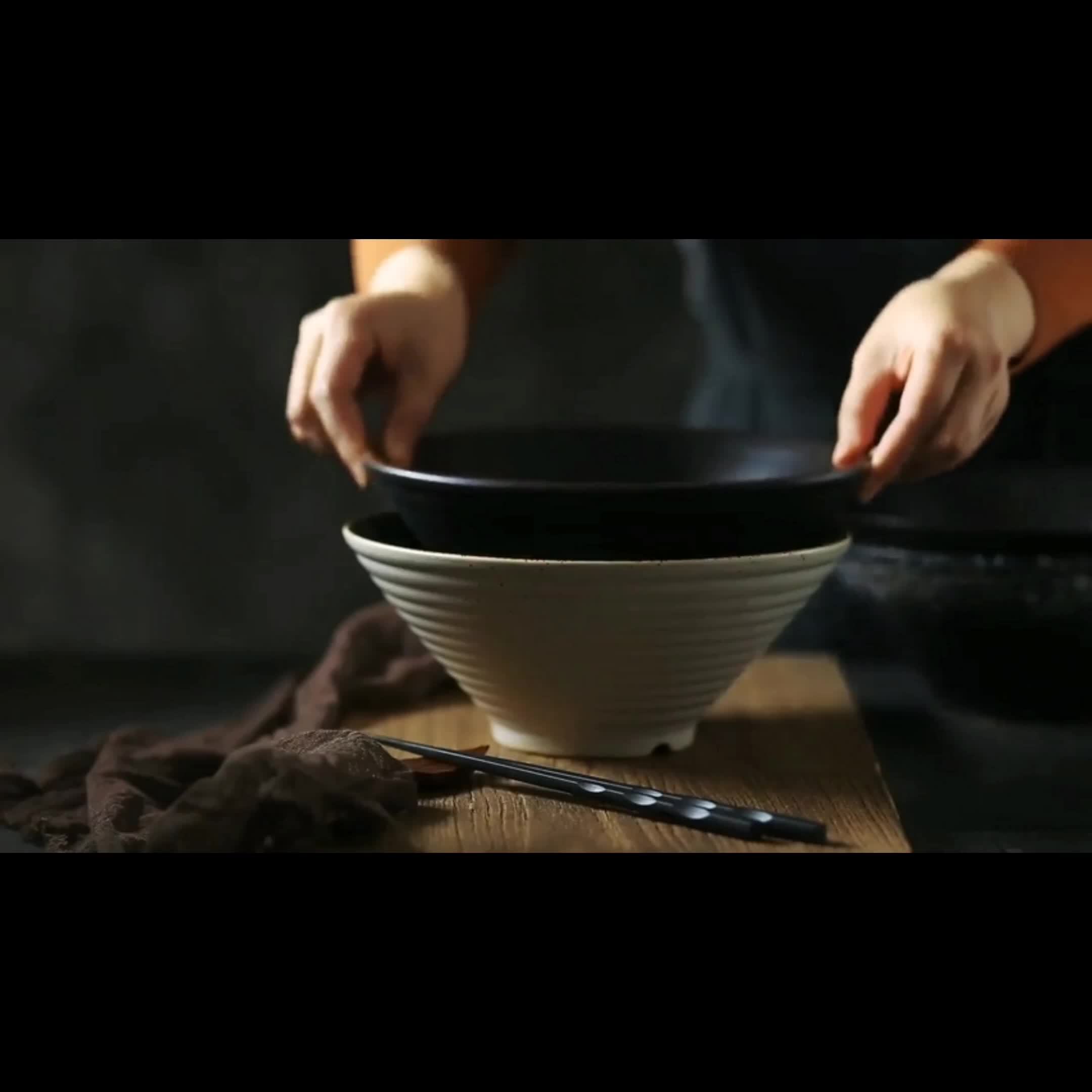 Cuenco de cerámica para ramen Cuenco de cerámica para ramen, cuenco de  fideos Udon japonés, cuenco grande para sopa, soba, Pho, reactivo - B B  Magideal Cuenco de cerámica para ramen
