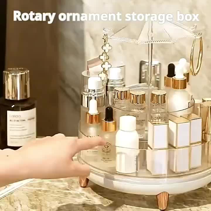 Criativo 360 ° Rotating Storage Box Rope Jóias Hairpin Dormitório